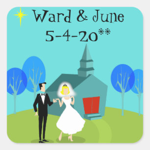 Stickers Mariage rétro personnalisables