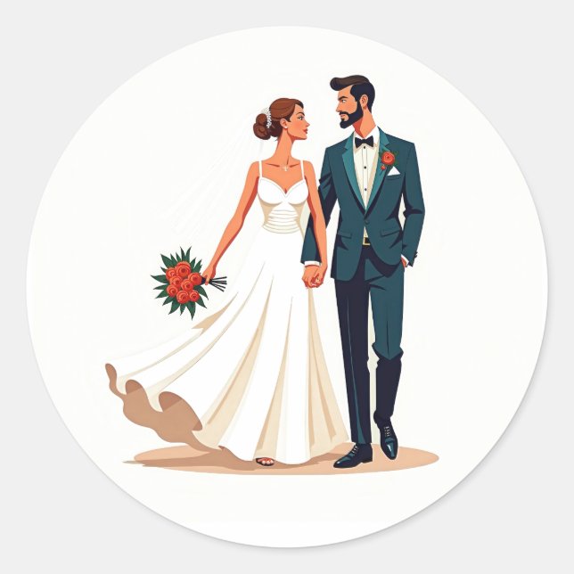 Stickers Mariage Romance vintage (Devant)