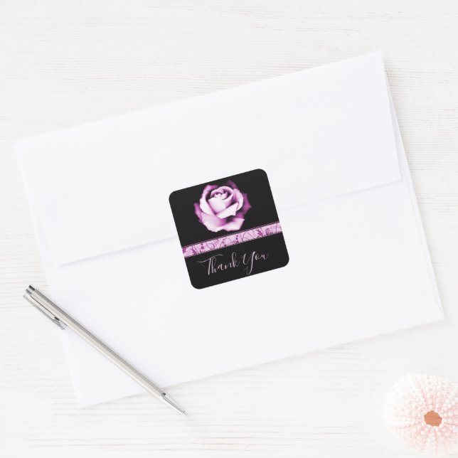 Stickers Mariage Rose Améthyste (Enveloppe)