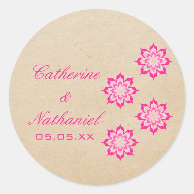 Stickers Mariage Rose Daring Floral Blooms (Devant)