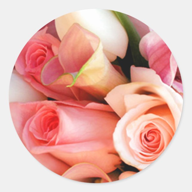 Stickers mariage Rose Enveloppe Sceau (Devant)