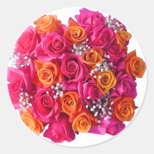 Stickers mariage Rose Enveloppe Sceau (Devant)