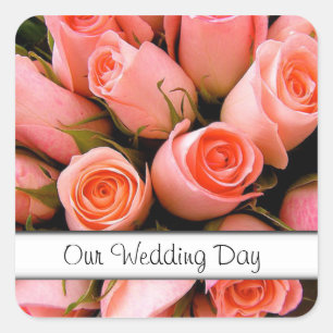 Stickers mariage Rose Enveloppe Sceller Modèle