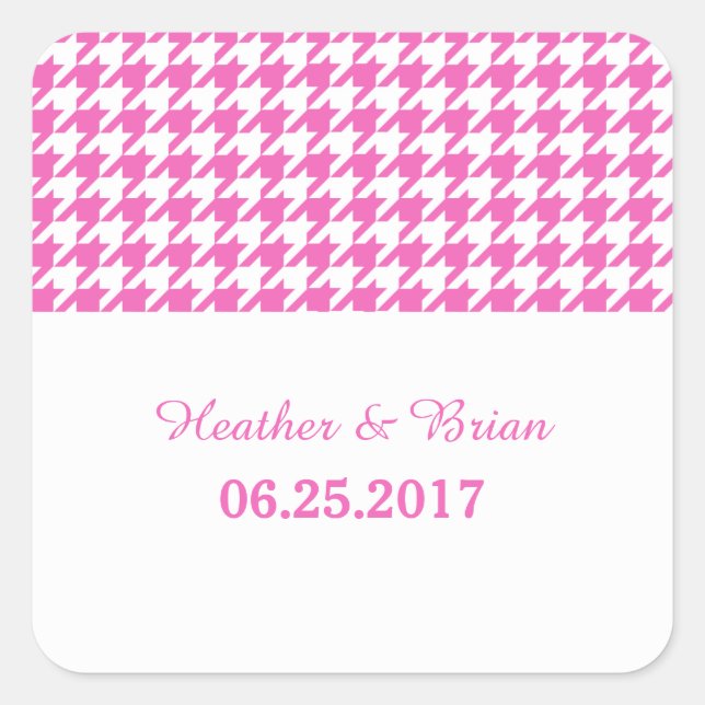 Stickers mariage rose Houndstooth (Devant)
