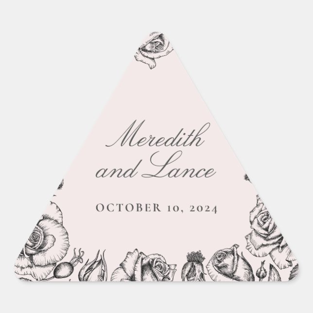 Stickers Mariage rose Rose vintage (Devant)