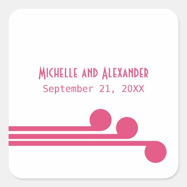 Stickers Mariage rose Simple Déco Chic (Devant)