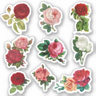 Stickers Mariage Rose vintage
