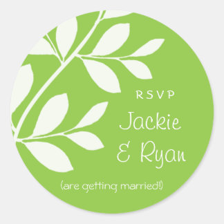 Stickers Mariage RSVP Leaf Branche Lime Vert