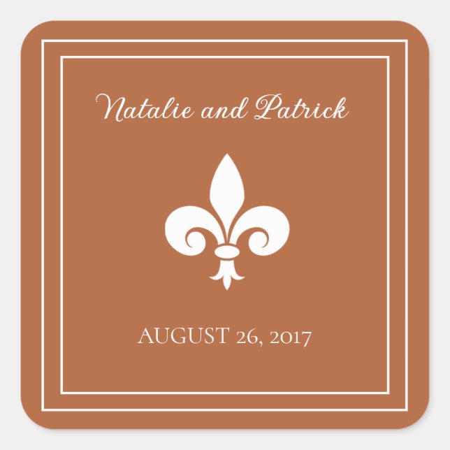 Stickers Mariage Rust Fleur de Lis (Devant)