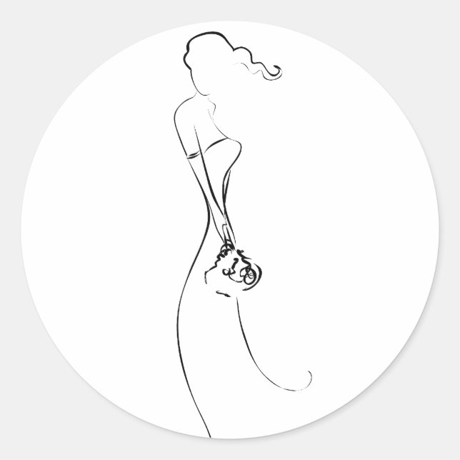 Stickers Mariage Silhouette Bride Clipart Mariage (Devant)