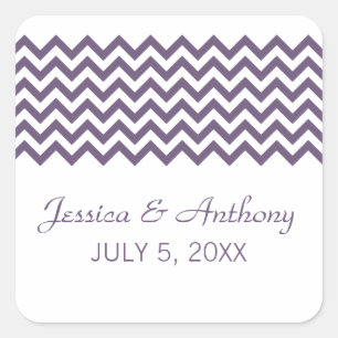 Stickers Mariage Simple Purple Chevron