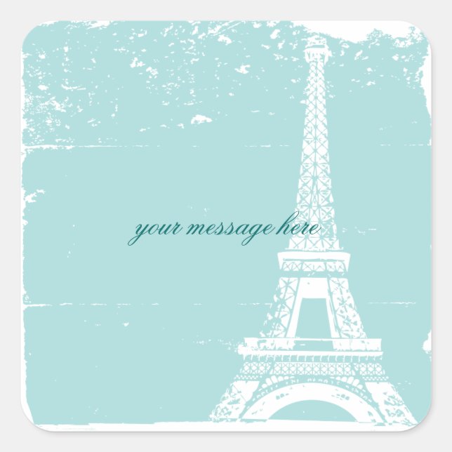 Stickers Mariage Tour Eiffel Bleu (Devant)