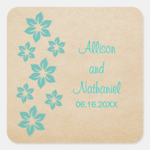 Stickers Mariage Tropical Turquoise