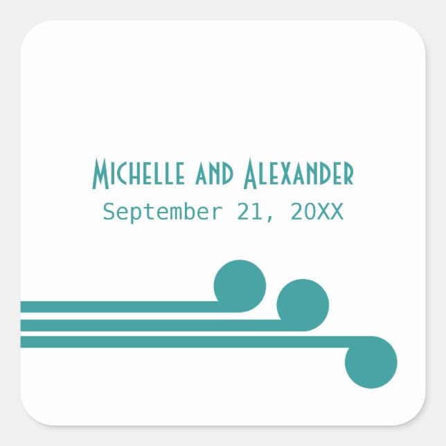 Stickers Mariage turquoise Simple Déco Chic (Devant)