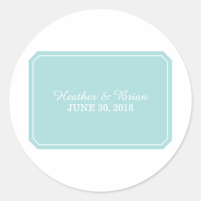 Stickers Mariage Turquoise Simplement Élégant (Devant)