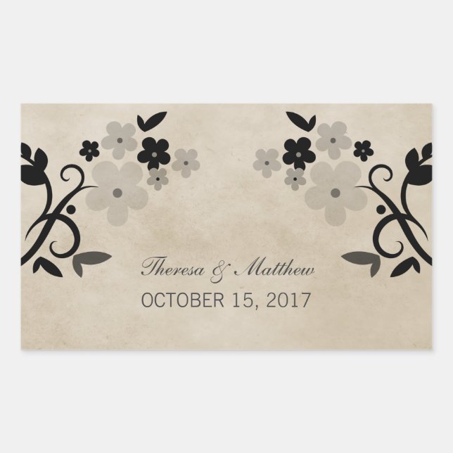 Stickers Mariage Vintage gris sucré (Devant)