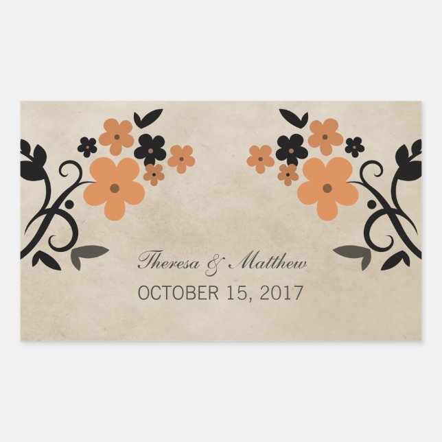 Stickers Mariage Vintage Orange sucré (Devant)