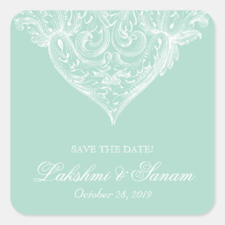 Stickers Mariage Vintage Printemps Vert Blanc