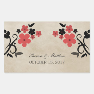 Stickers Mariage Vintage Rouge Doux