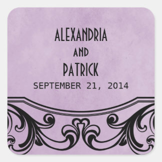 Stickers Mariage Vintage Violet