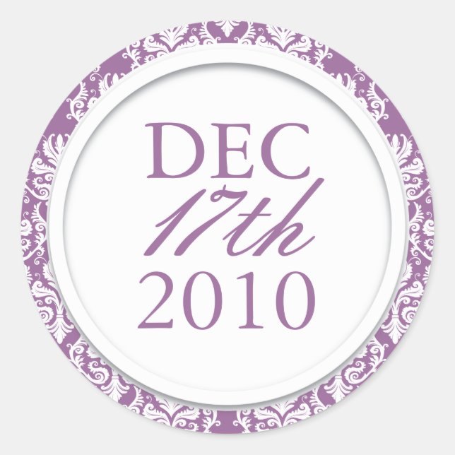 Stickers Mariage violet classique (Devant)