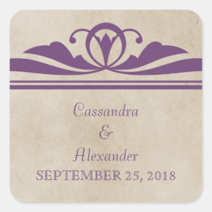 Stickers Mariage violet Élégant Déco