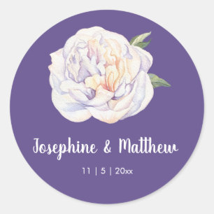 Stickers Mariage violet violet blanc Peony blanc