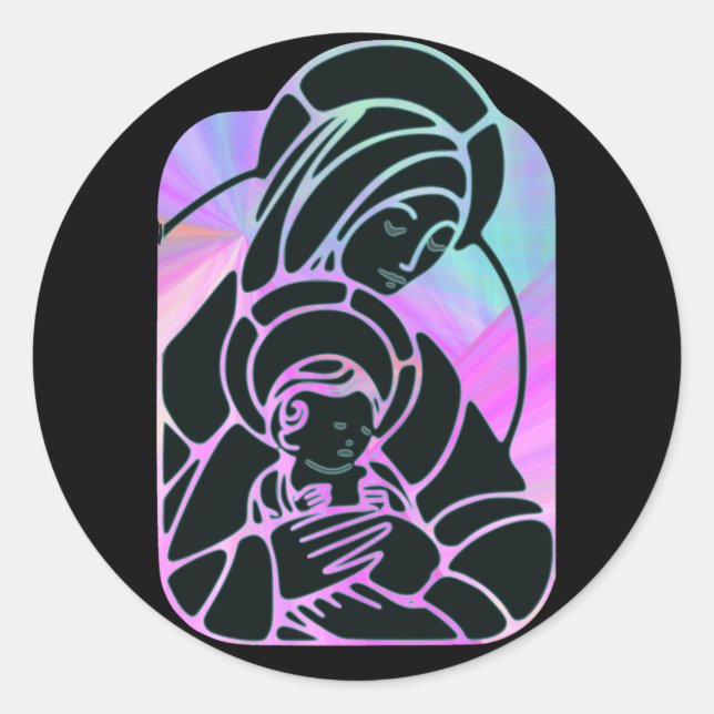 stickers marie et jésus bébé (Devant)