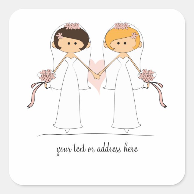 Stickers Mariée et Mariée Mariage (Devant)