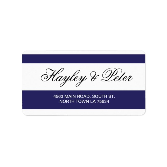 Stickers Marine Blanc Elegant Étiquettes de adress (Devant)