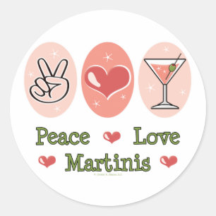 Stickers Martini Peace Love