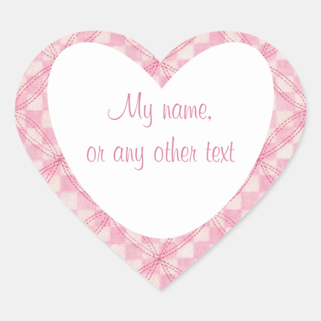 Stickers Mat Coeur PINK CHECK QUILT (Devant)