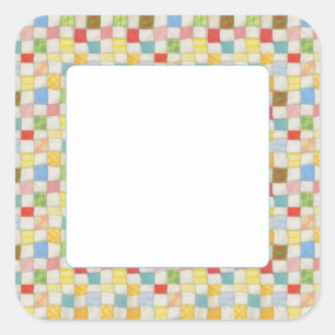 Stickers Matte Carré 3" CRAZY QUILT