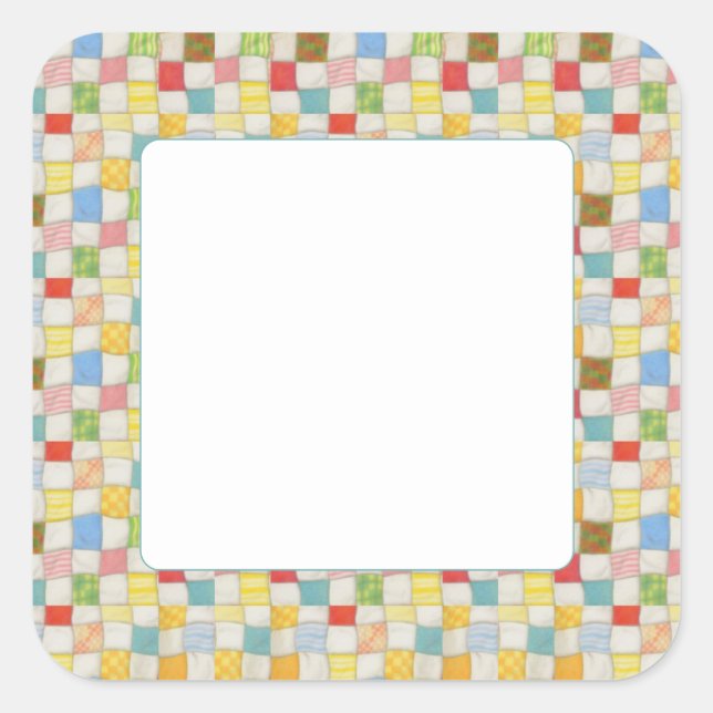 Stickers Matte Carré 3" CRAZY QUILT (Devant)