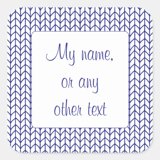 Stickers Matte Carrés 3" BLUE LINE KNIT (Devant)