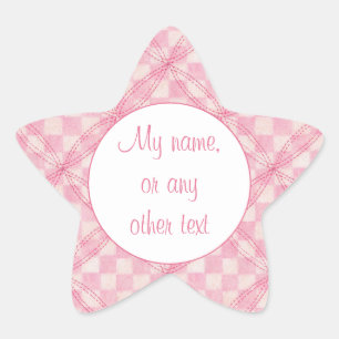 Stickers Matte en étoile PINK CHECK