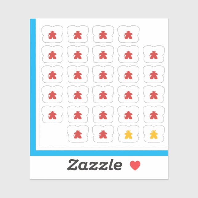 Stickers Meeple Tee - Devil Meeples (Feuille)