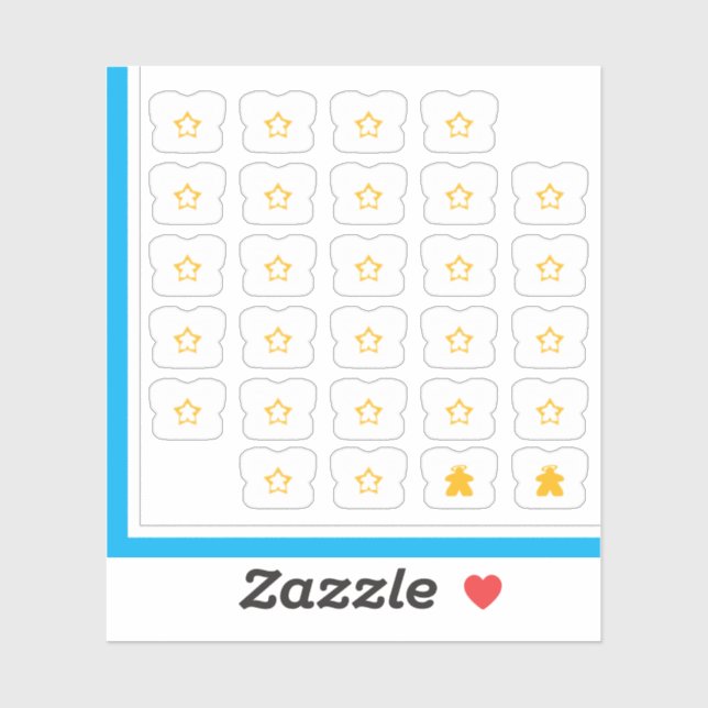 Stickers Meeple Tee - Joueur de plateau (Feuille)