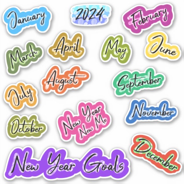 Stickers mensuels 2024 Journal Sticker Pack (Devant)