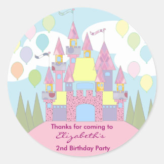 Stickers Merci Anniversaire de enfant : Château