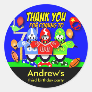 Stickers Merci Anniversaire de enfant : Football a