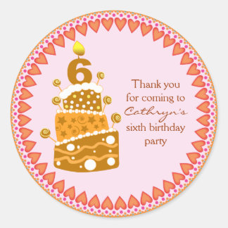 Stickers Merci anniversaire de enfant : Gâteau d'a