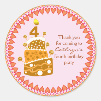 Stickers Merci anniversaire de enfant : Gâteau d'a