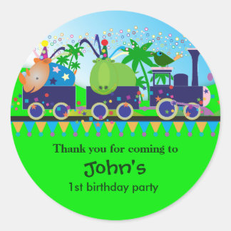 Stickers Merci Anniversaire de enfant : Train