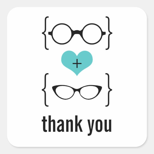 Stickers Merci Aqua Geeky Glasses (Devant)
