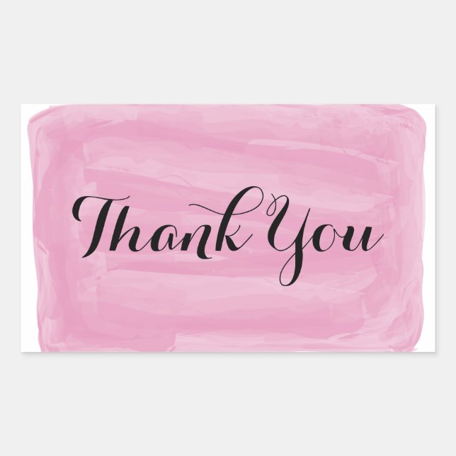 Stickers Merci Aquarelle rose (Devant)