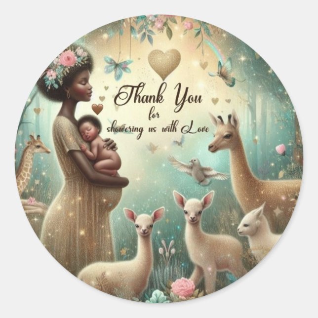 Stickers Merci baby shower (Devant)
