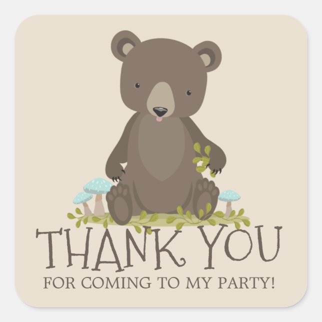 Stickers Merci Bear Cub pour la fête des enfants (Devant)