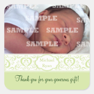 Stickers Merci bébé Sweet Green Band