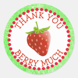 Stickers Merci Berry Beaucoup de fraises